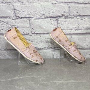 Toms Alpargata Bee Mine Pink & Rose Gold Bee Print Slip-On Flats